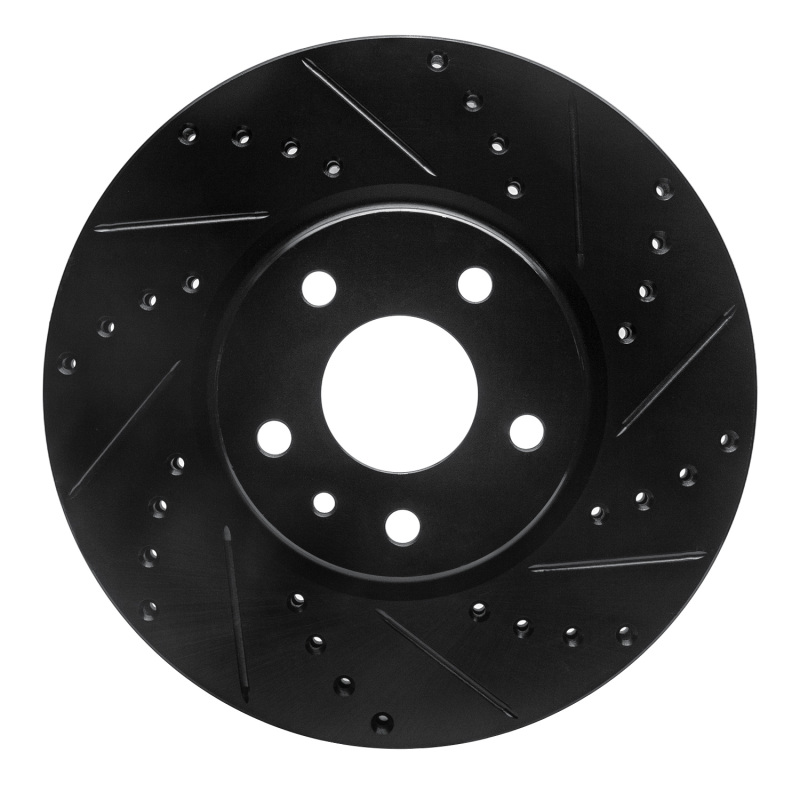 Ford Fusion Brake Rotor (1) - Front Right - R1 Concepts - Drilled & Slotted - Black - `13-`20